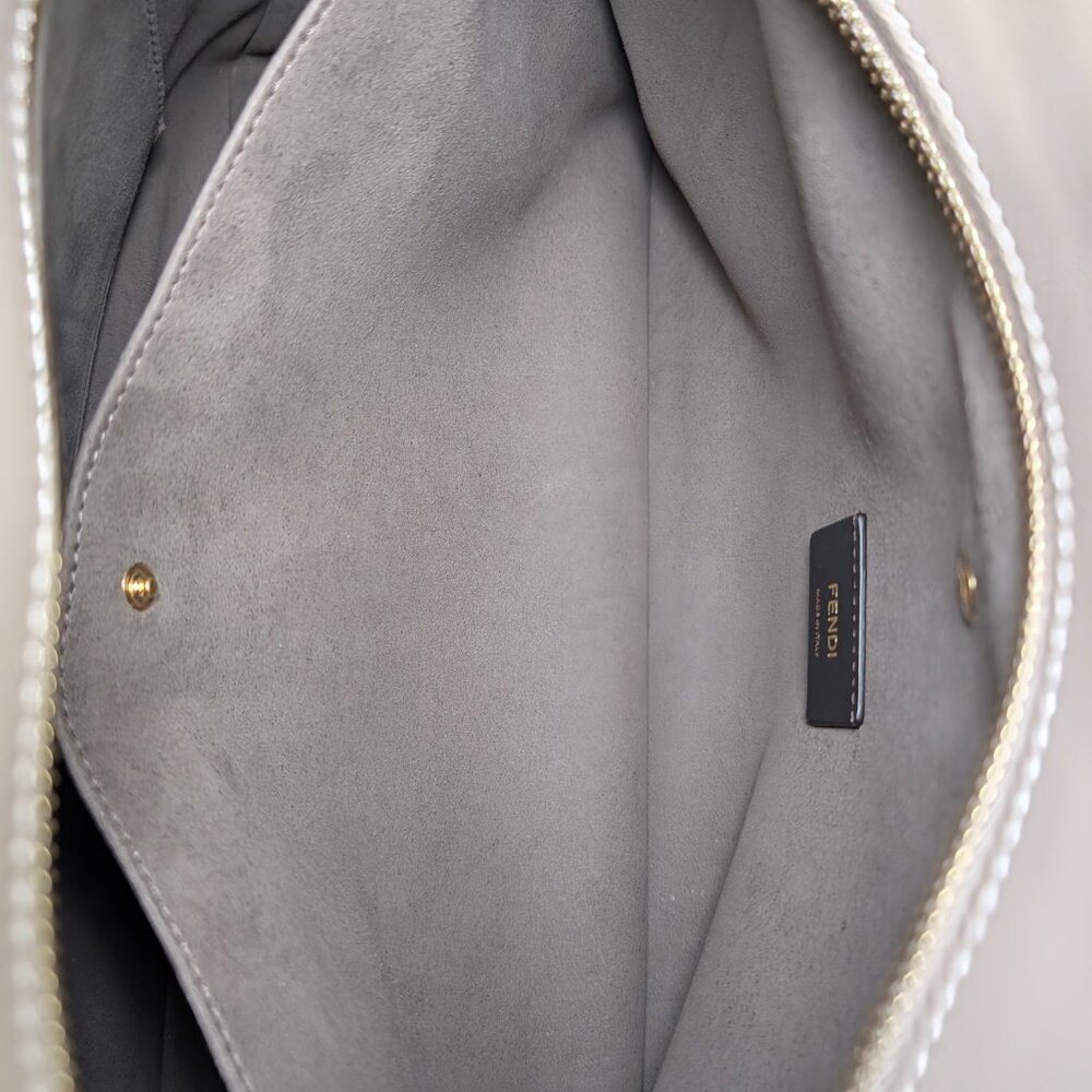 Fendi Brown O’Clock Zip Shoulder Bag Zucca Chenille Bag - Picture 13 of 16